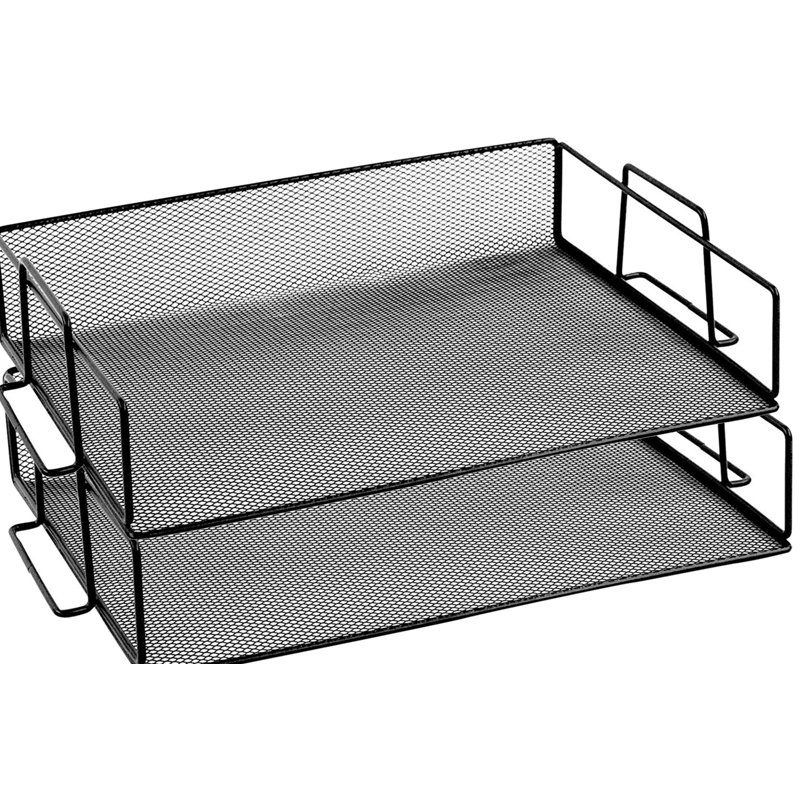 Rebrilliant Bevins Steel Mesh Stackable Letter Paper Holder Shelf Tray